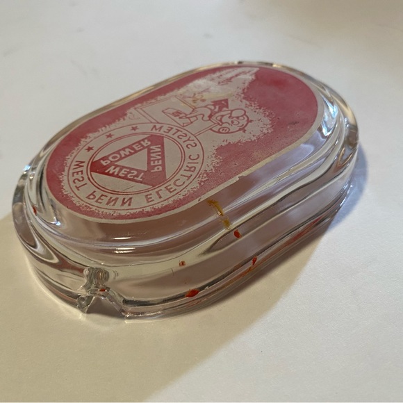 West Penn Electric System Reddy Kilowatt, ashtray, glass, vintage,as shown 1950s - Picture 3 of 5
